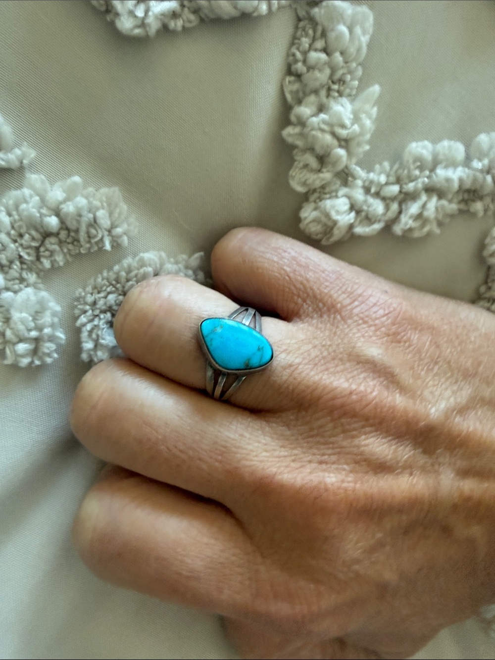 Source Unknown Turquoise Teardrop Ring - Blue Stone